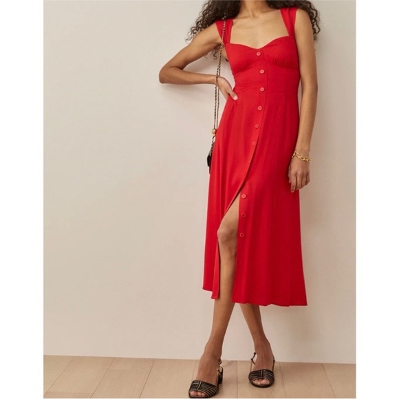 Reformation red Tayler midi dress NWT - Picture 1 of 10